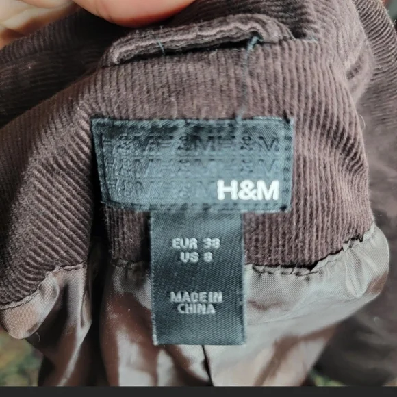 H&M Brown Corduroy Blazer | Dark Academia Tailored Jacket | Size 8 🤎 - Picture 4 of 4